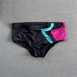 Rufskin Carlton Black Pink Turquoise Sunga Swim Brief Speedo